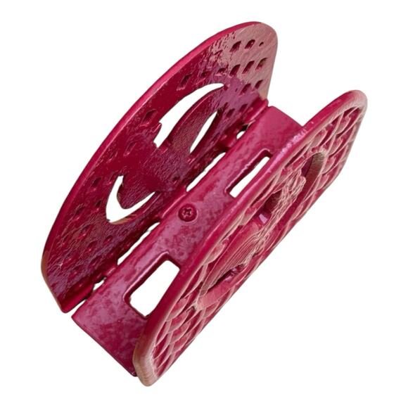 Grant Howard Red Cast Iron Rooster Napkin Holder Tabletop Farmhouse Kitchen - Picture 3 of 4